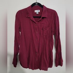 Checkered Boyfriend Button-Down Shirt - M